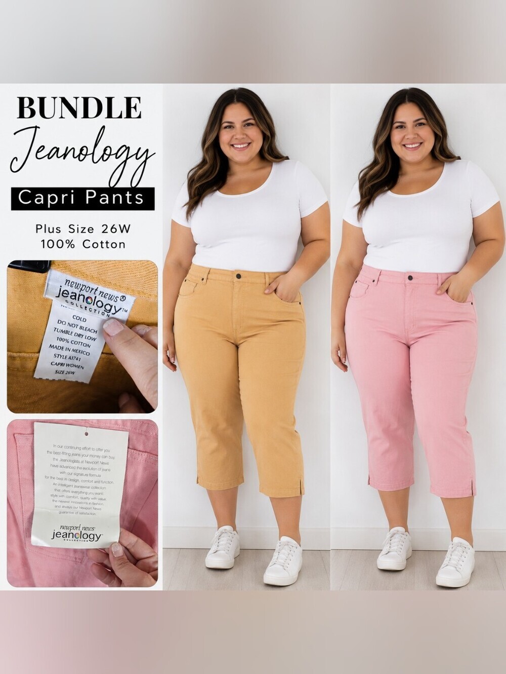 Jeanology Vintage Vtg Capri Jean Bundle Y2K Cotton Jeans Plus Size 26W